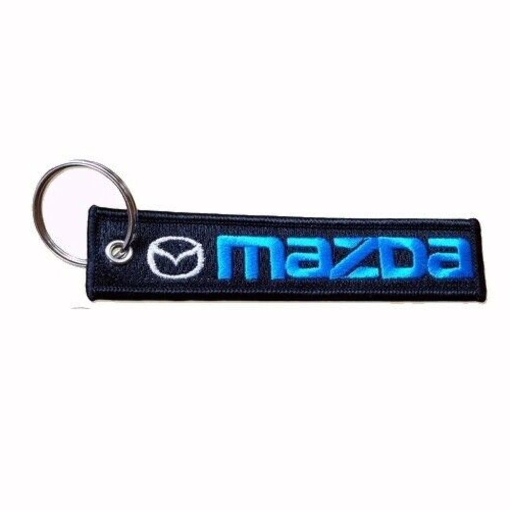 Mazda Black-Blue Key Chain Fob Embroidered - NEW